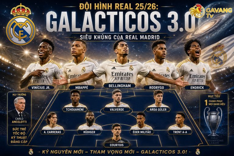 Đội hình Real 25/26: Galacticos 3.0 siêu khủng của Real Madrid