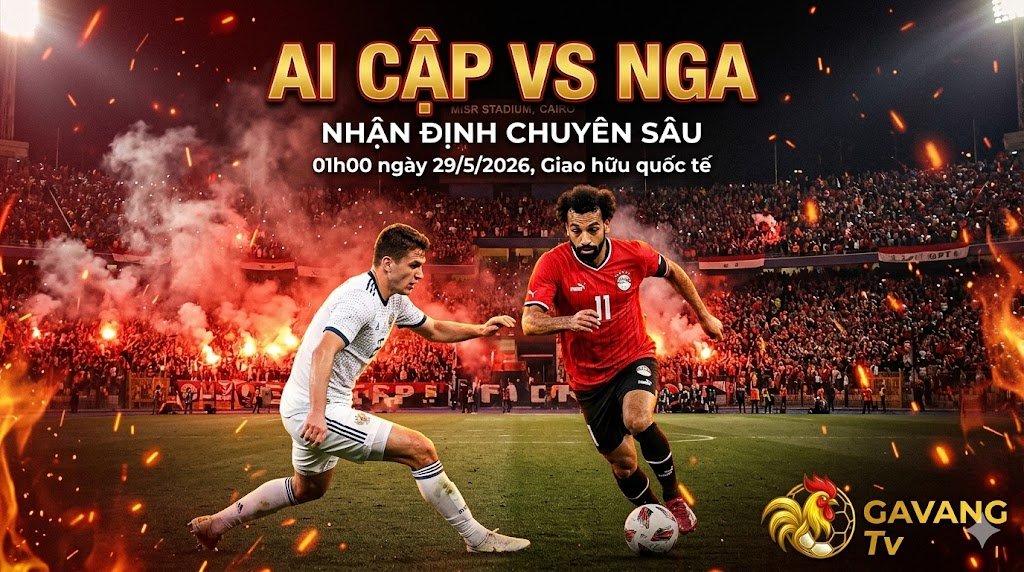 Nhận định bóng đá Ai Cập vs Nga 01h00 ngày 29/5, hình ảnh Mohamed Salah đối đầu cầu thủ Nga trên sân vận động Misr - Phân tích soi kèo từ Gavang TV.