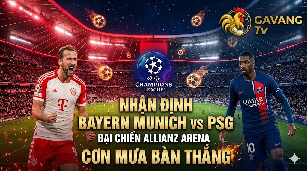 Nhận định bóng đá Bayern Munich vs PSG bán kết lượt về Cúp C1 Châu Âu - Cơn mưa bàn thắng tại Allianz Arena trên Gavang TV.
