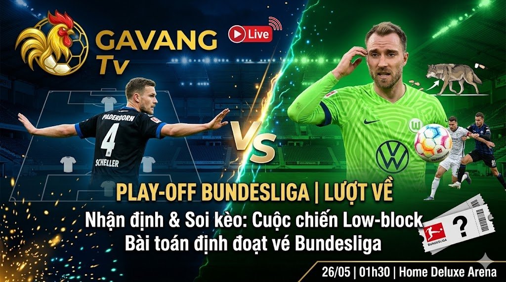 Ảnh đại diện nhận định bóng đá Paderborn vs Wolfsburg: Trận chung kết play-off Bundesliga Low-block kịch tính trên Gavang TV