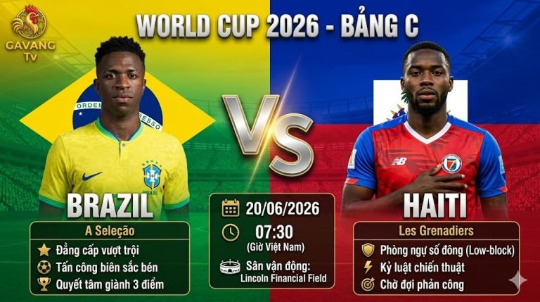 Nhận định tỷ số trận đấu Brazil vs Haiti tại bảng C World Cup 2026, hình ảnh Vinicius Junior đối đầu đội tuyển Haiti.