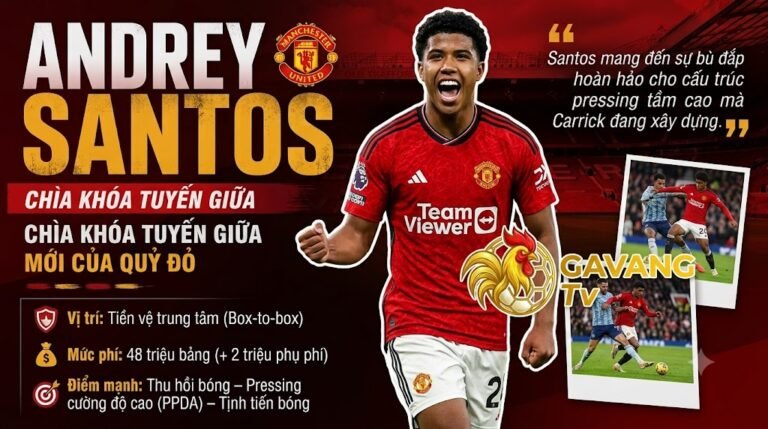 Tiền vệ Andrey Santos chính thức gia nhập MU với mức giá 48 triệu bảng để thay thế Manuel Ugarte.