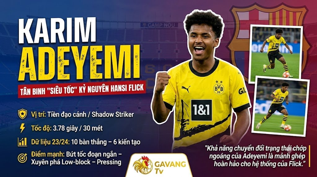 Karim Adeyemi đạt thỏa thuận cá nhân gia nhập Barcelona, trở thành vũ khí tốc độ trong kỷ nguyên Hansi Flick.