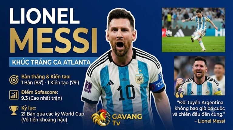 Lionel Messi ăn mừng đầy cảm xúc sau màn lội ngược dòng 3-2 của Argentina trước Ai Cập tại vòng 1/8 World Cup 2026. Anh đóng góp 1 bàn thắng và 1 kiến tạo với điểm số 9.3.