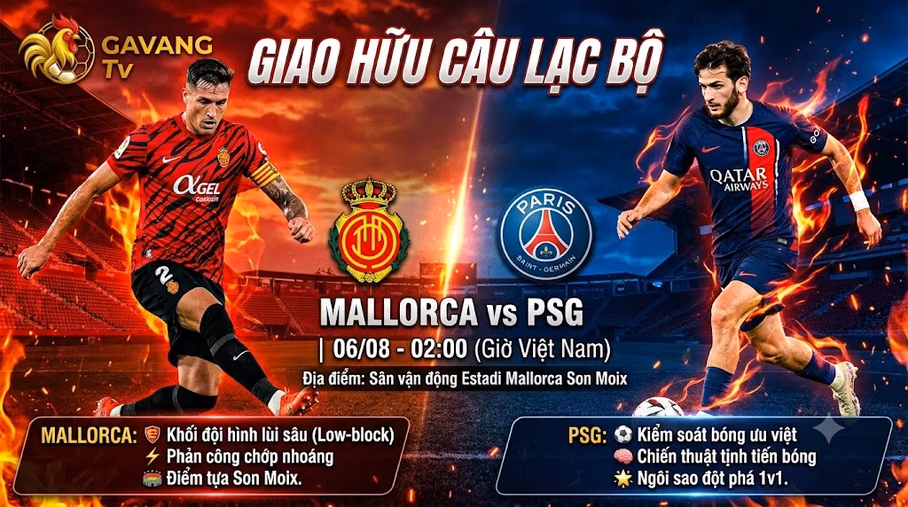 Nhận định Mallorca vs PSG (02h00 6/8): Chờ Kvaratskhelia tỏa sáng